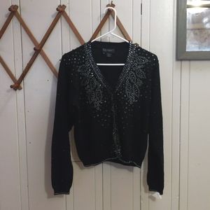 Karen Kane Black Sequin Cardigan M